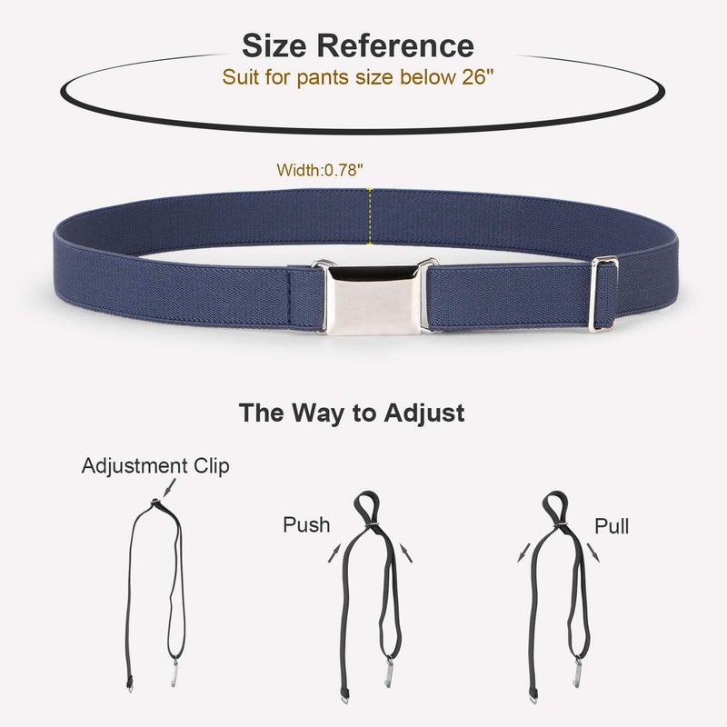 Jas. Good Kids Toddler Belt Elastic Stretch Adjustable Belt for Boys and Girls with Silver Square Buckle 2 Pack - Image 5